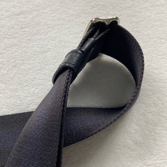 Coach Charles Smooth Pebble Leather Adjustable Crossbody Flight Bag (Black) - Picture 12 of 16